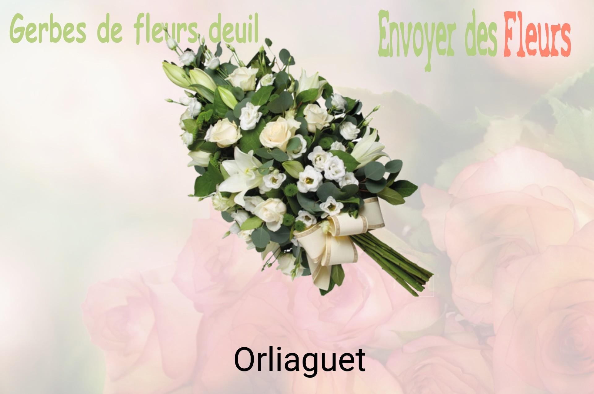 Gerbe de fleurs de deuil livrée à Orliaguet